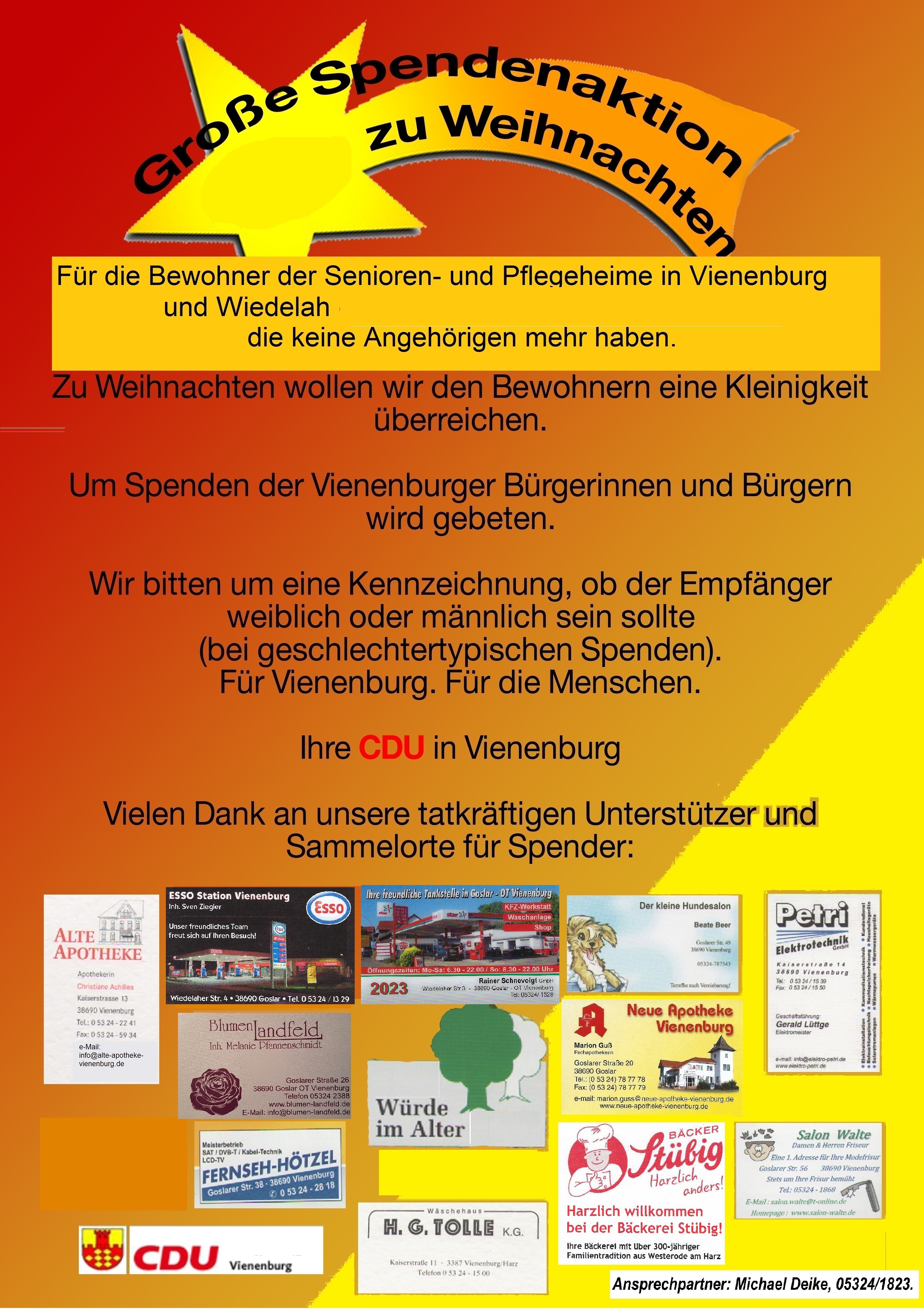 Auf dieses bunte Plakat achten